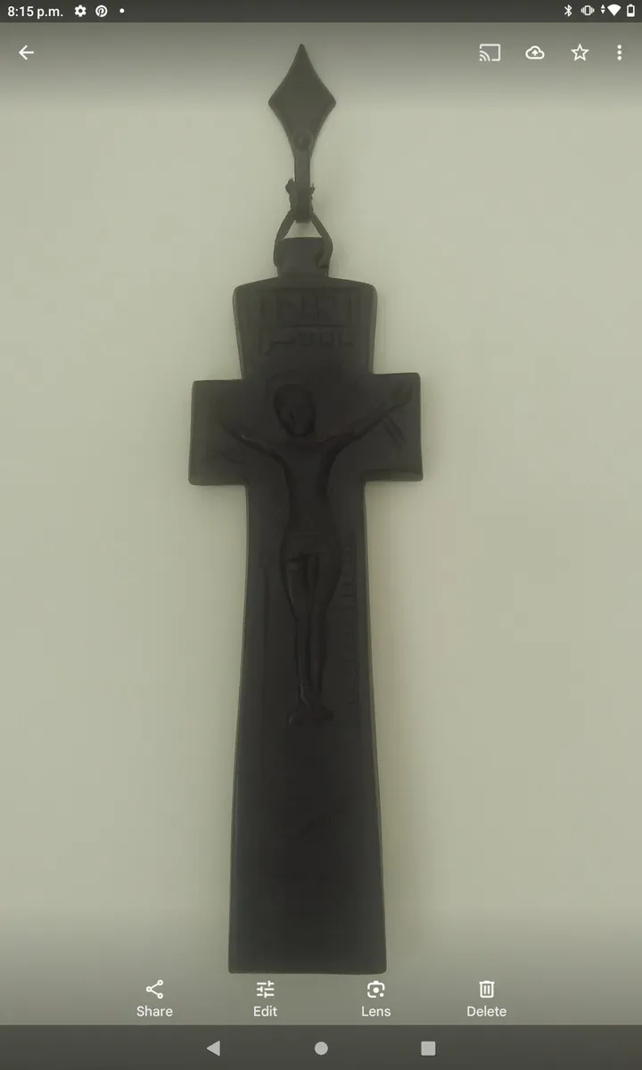 Irish Bog oak Penal Cross handcrafted from bog oak - Image 4