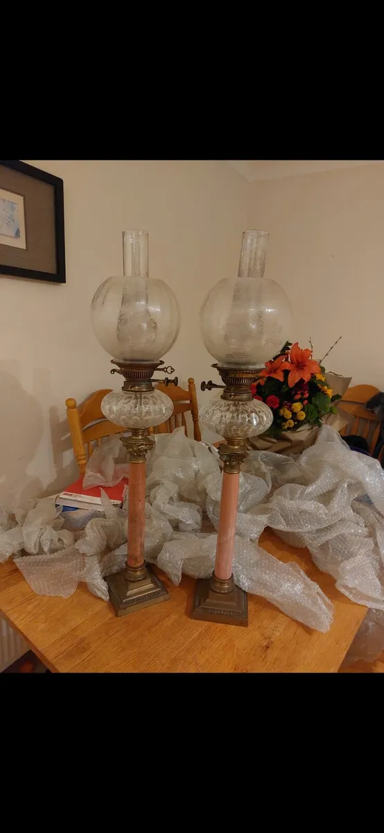 Victorian oil lamps circa 1860