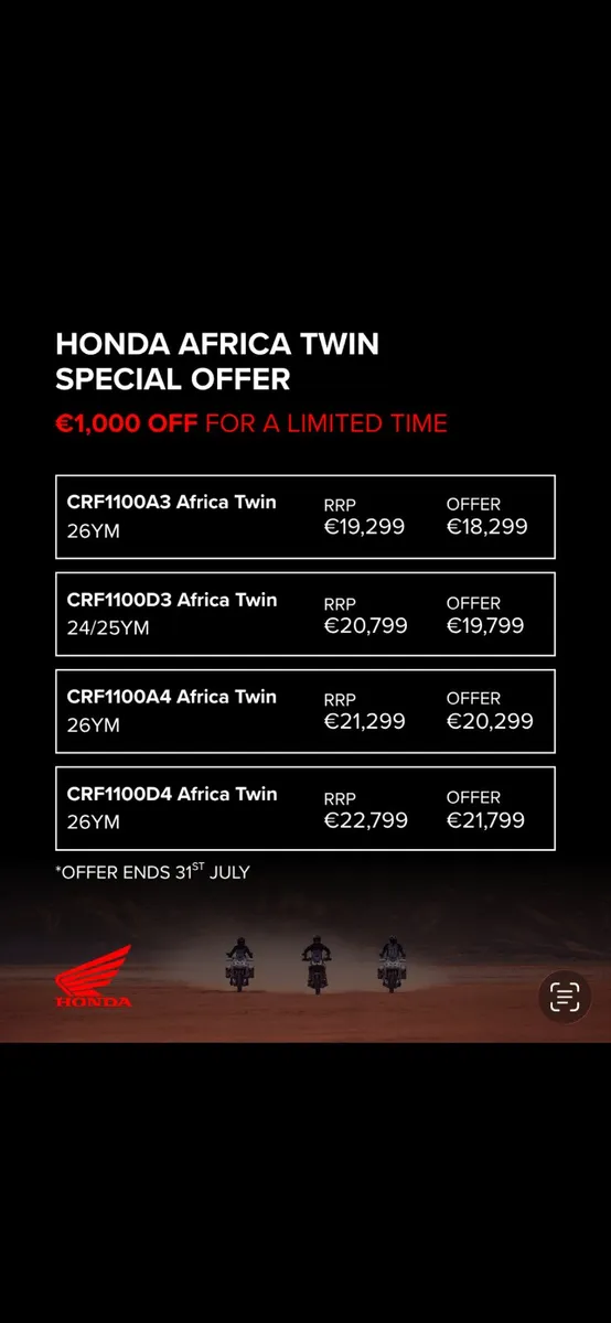 Honda’s Latest 262 Reg Offer @ Doherty Motorcycles - Image 4