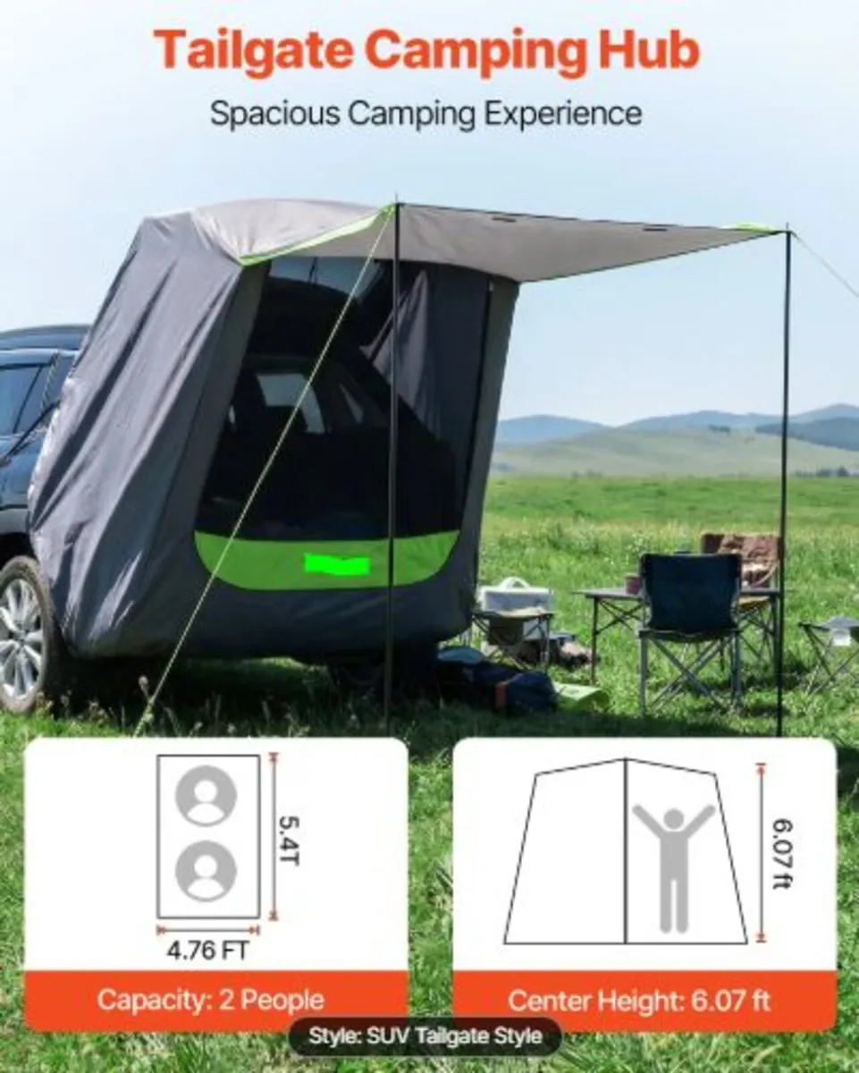 SUV Tent with Shade Awning,All-Season SUV Tailgat - Image 2