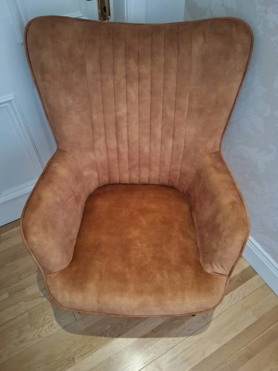 Lynn Velvet Accent Armchair - Image 2