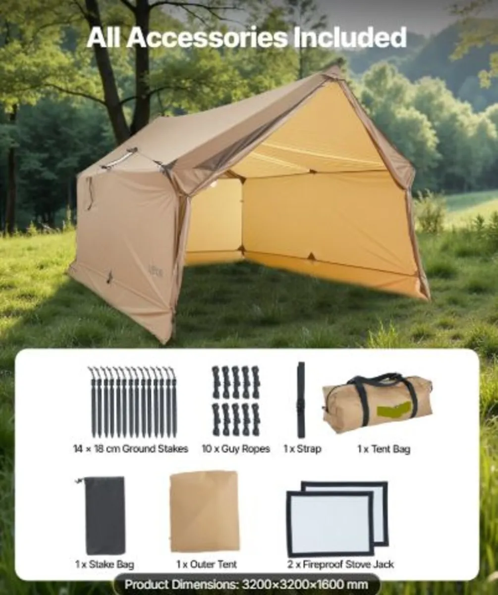 Camping Hot Tent, 2 Persons Cabin Hot Tent - Image 4