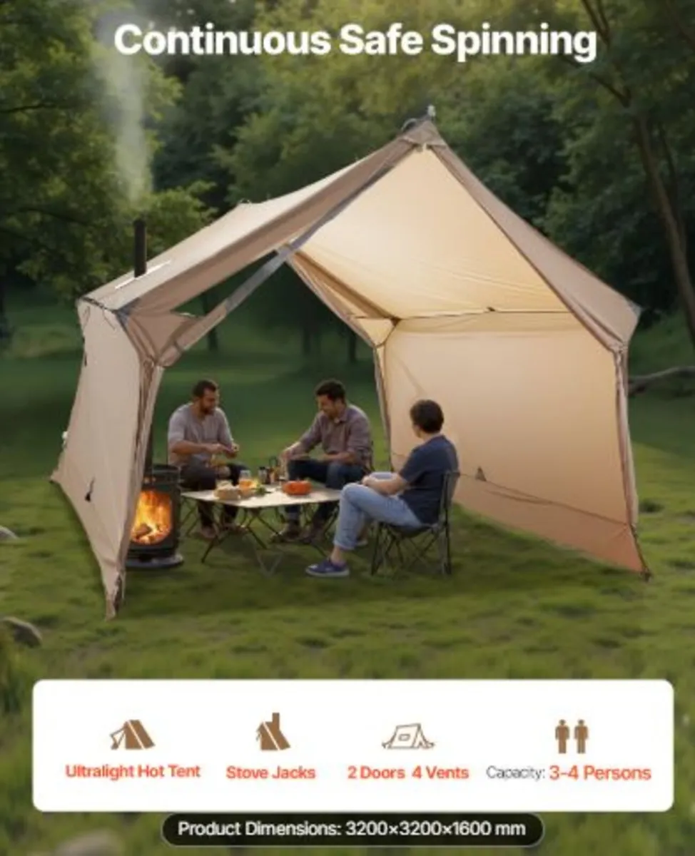 Camping Hot Tent, 2 Persons Cabin Hot Tent - Image 2