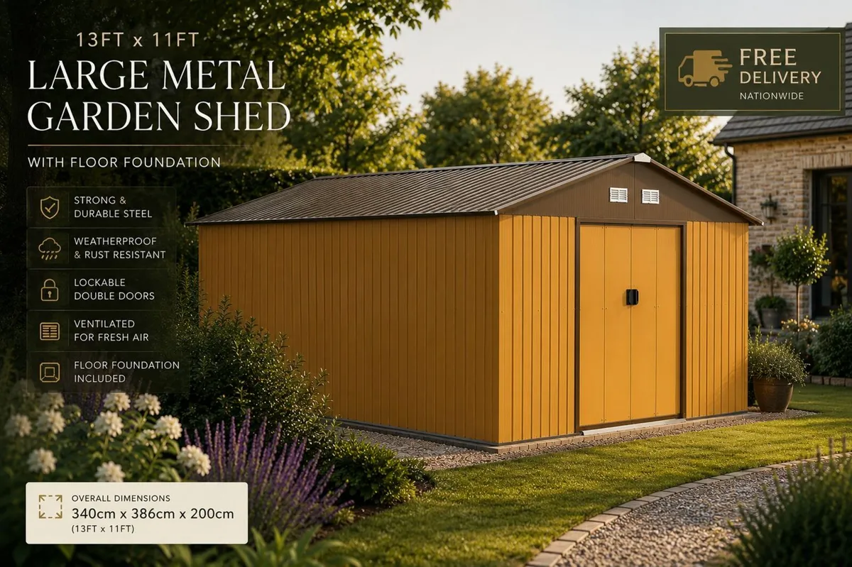 13 x 11ft Metal Shed Large - Image 1