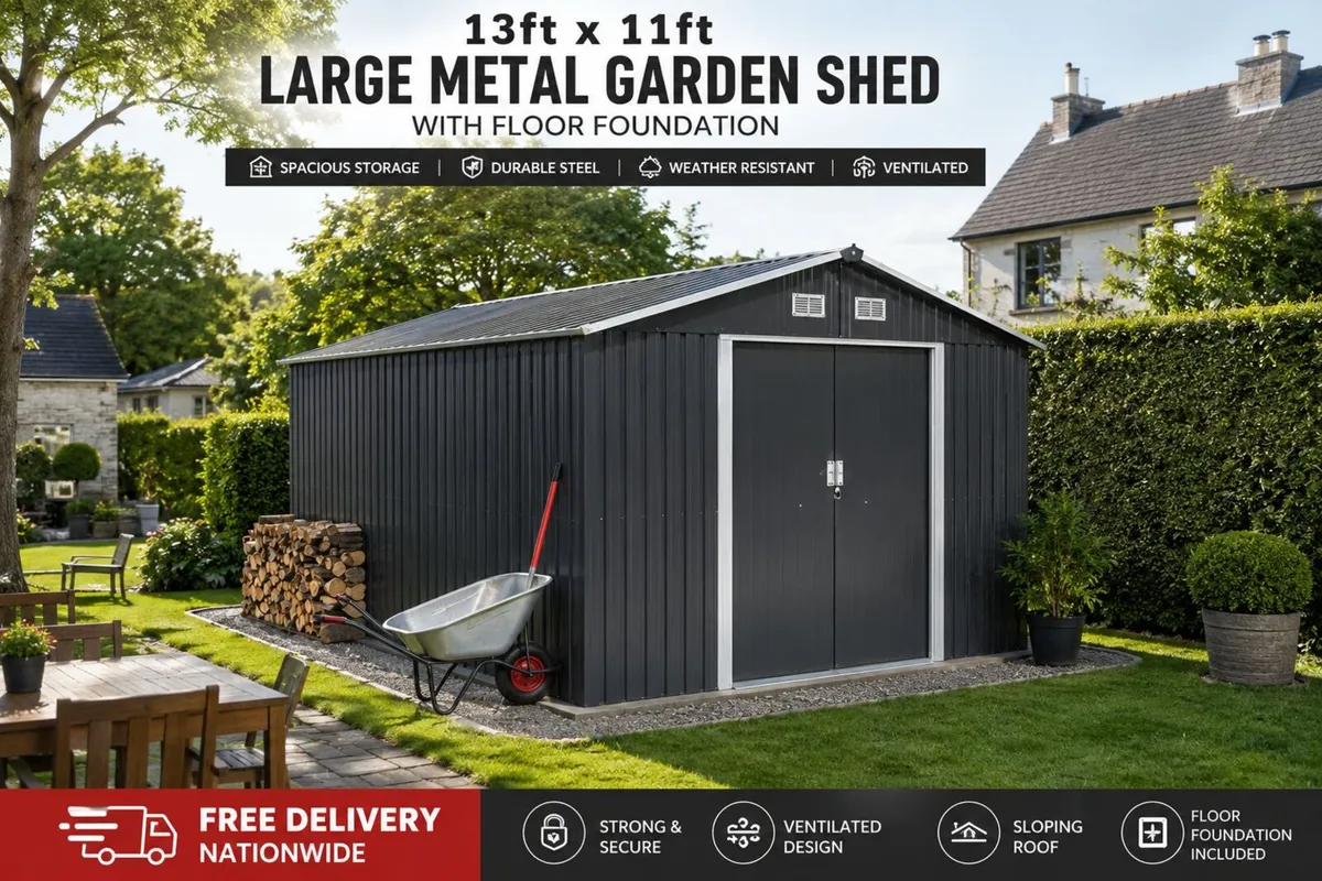 13 x 11ft Metal Shed Large - Image 3