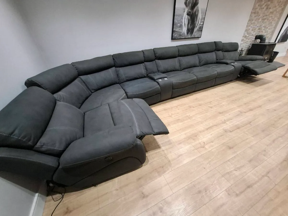 Harvey Norman Large Grey Electric Recliner Corner - Image 1