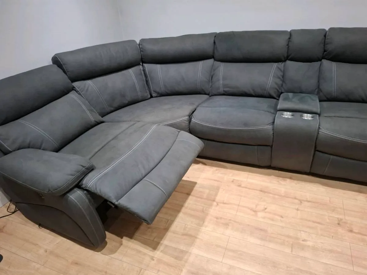 Harvey Norman Large Grey Electric Recliner Corner - Image 3