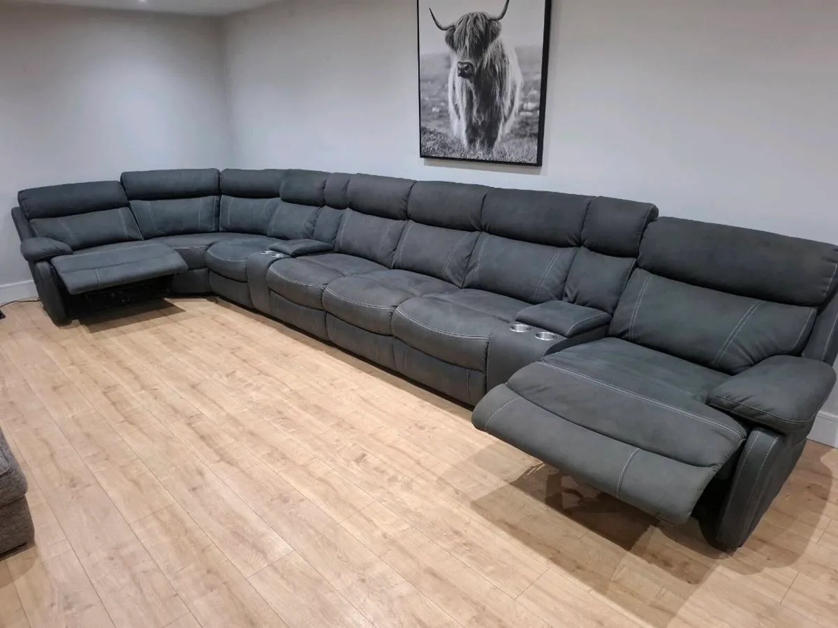 Harvey Norman Large Grey Electric Recliner Corner - Image 4