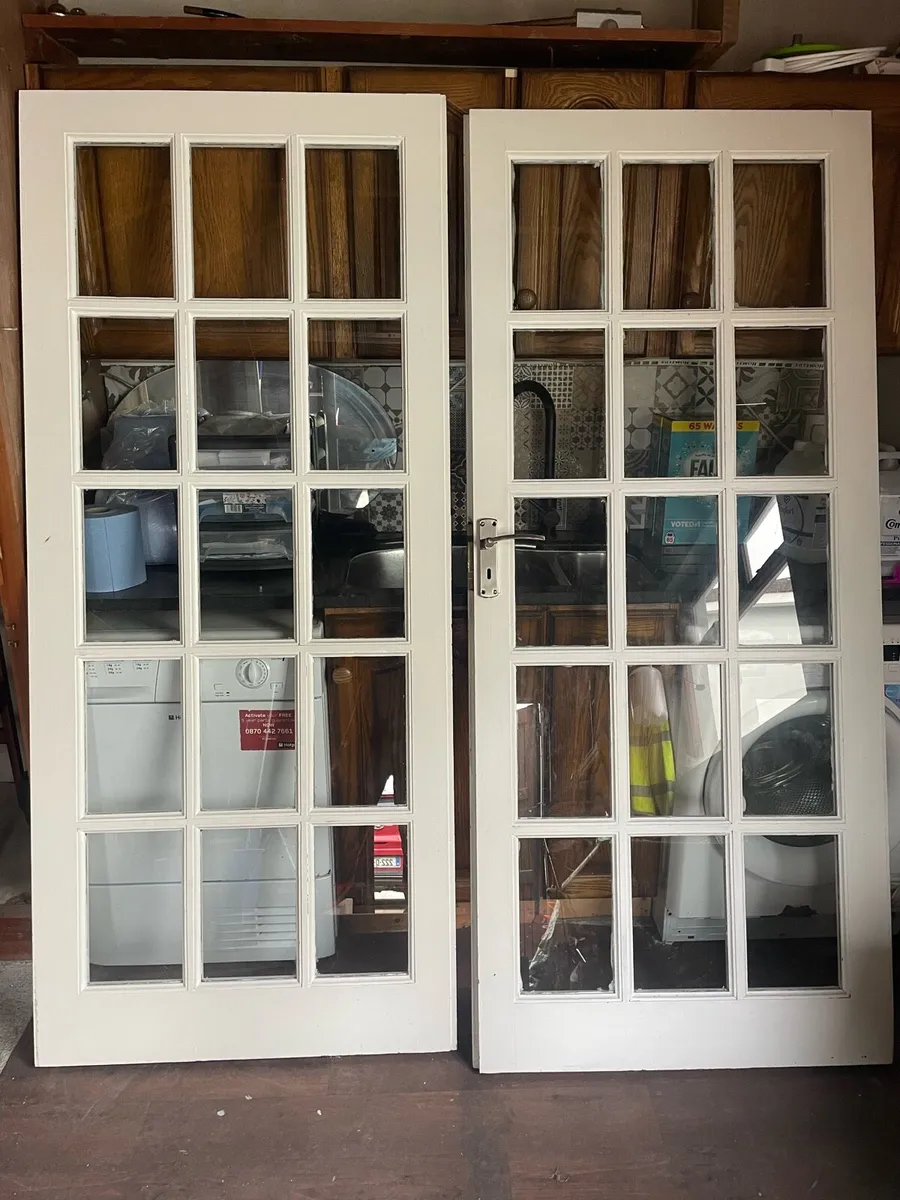 white glazed double French internal doors - Image 1