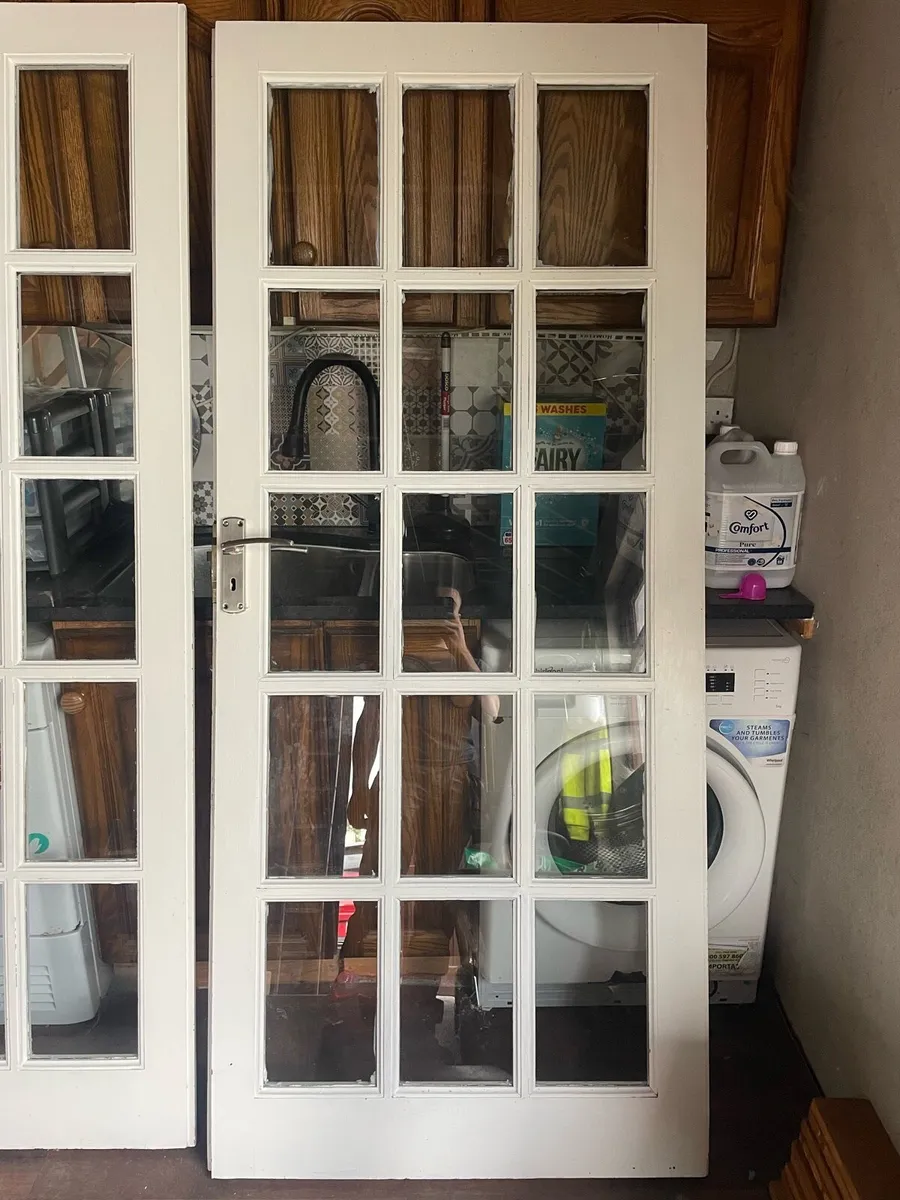 white glazed double French internal doors - Image 4
