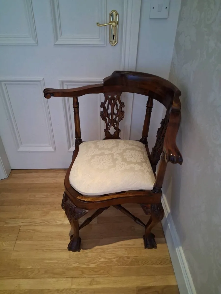 Chippendale style mahogany corner chair - Image 2