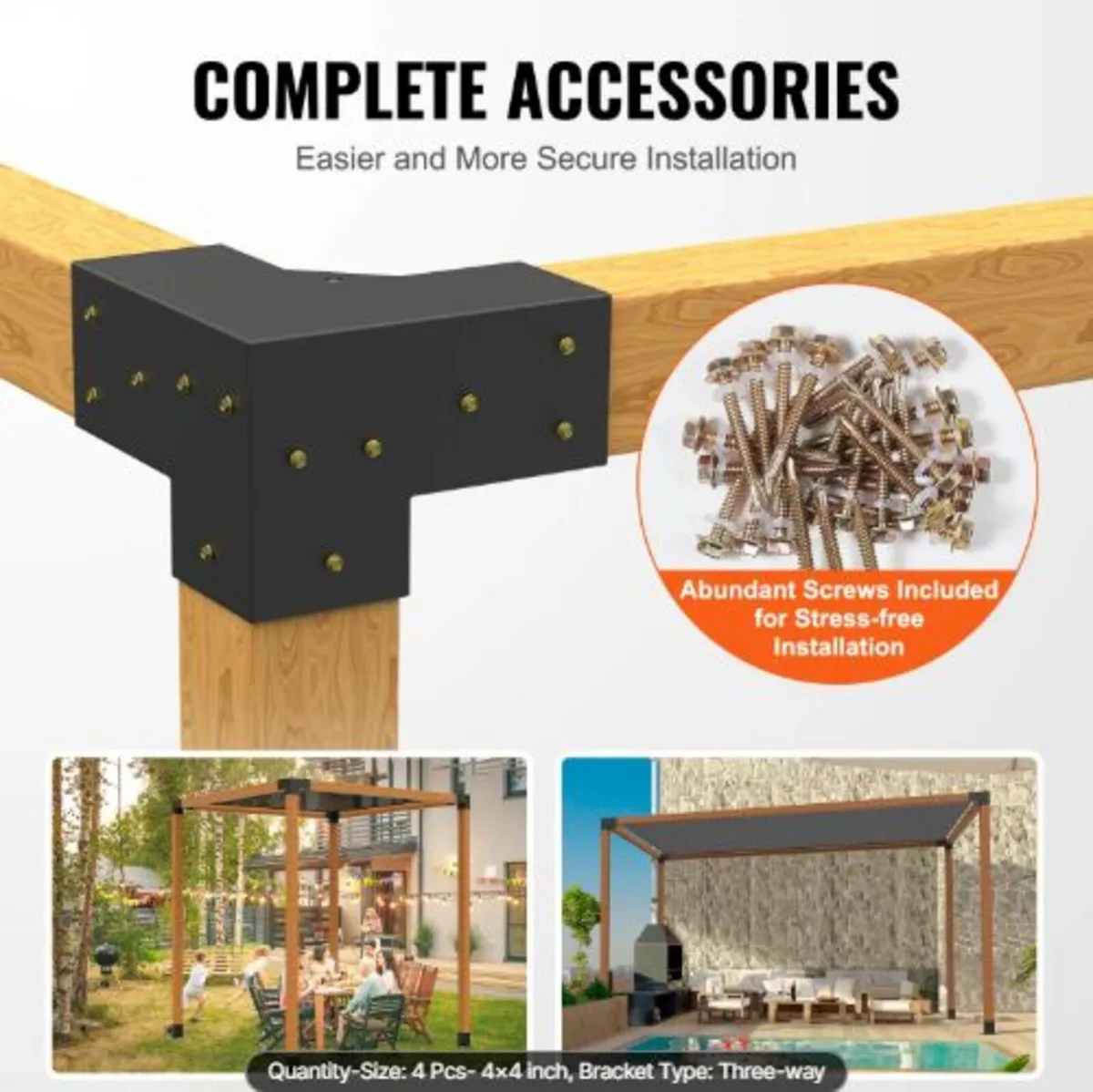 Pergola Bracket Kit 10.2 cm x 10.2 cm, Inner Size - Image 4