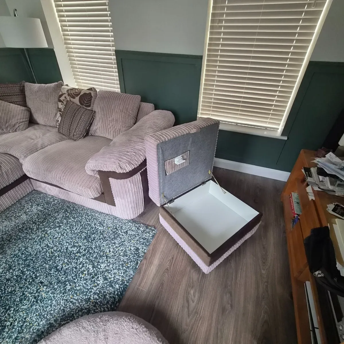 Bargain! Sofa with matching storage footstool - Image 2