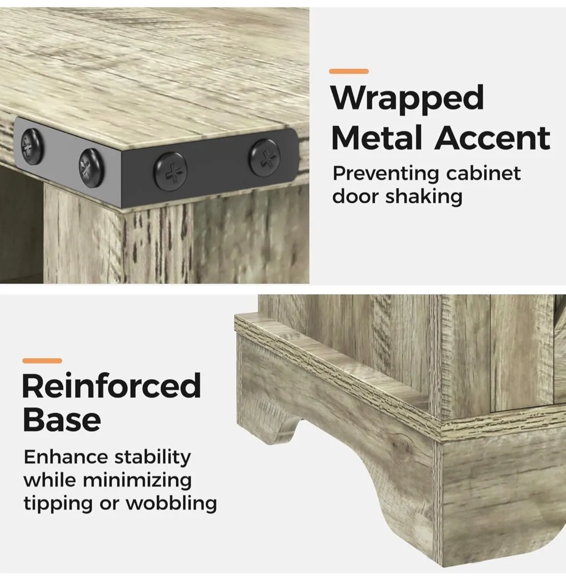 2 Bedside Table with Charging Station, 2 AC Outlet - Image 2