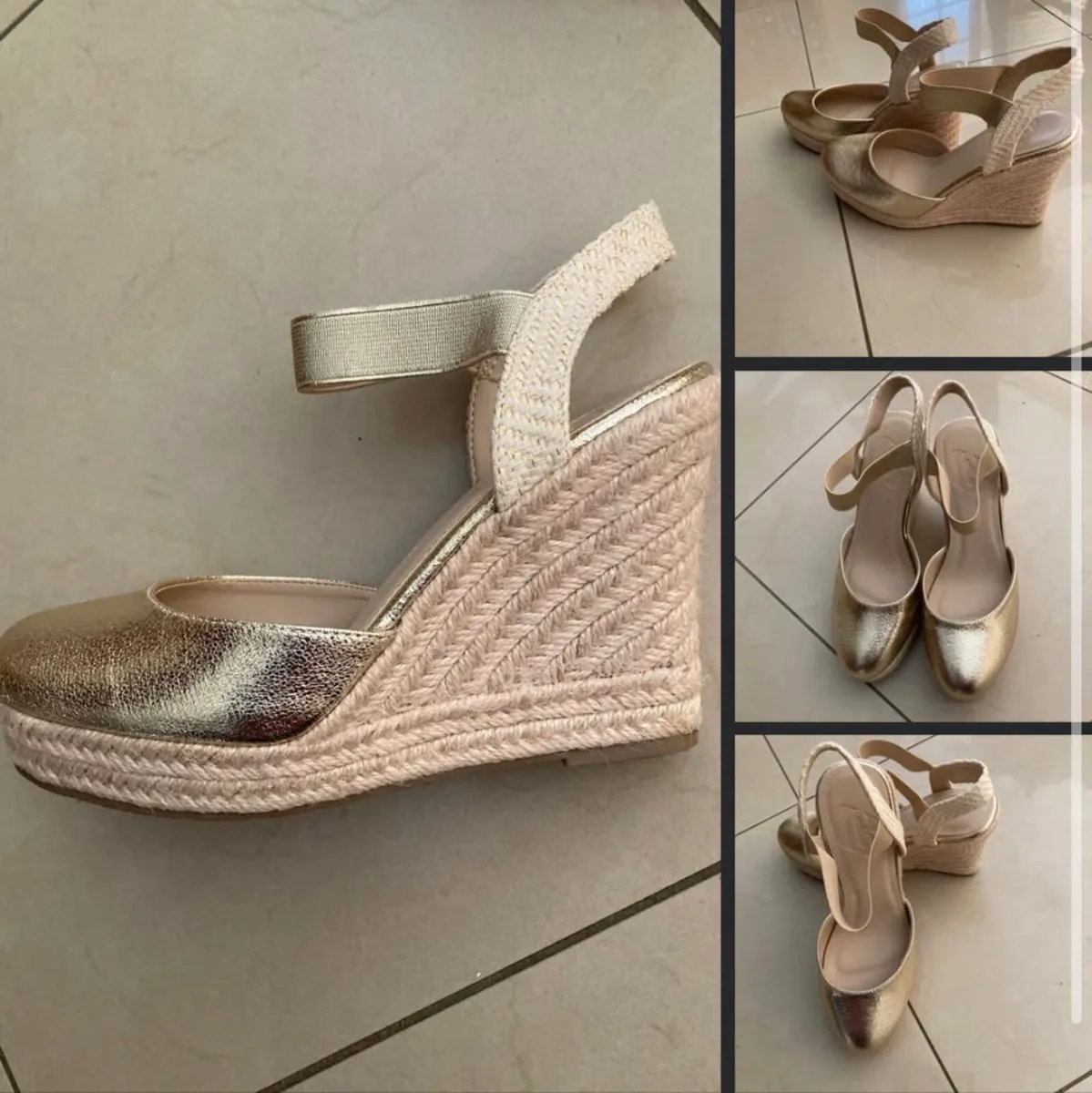 Gold  wedge sandles - Image 1