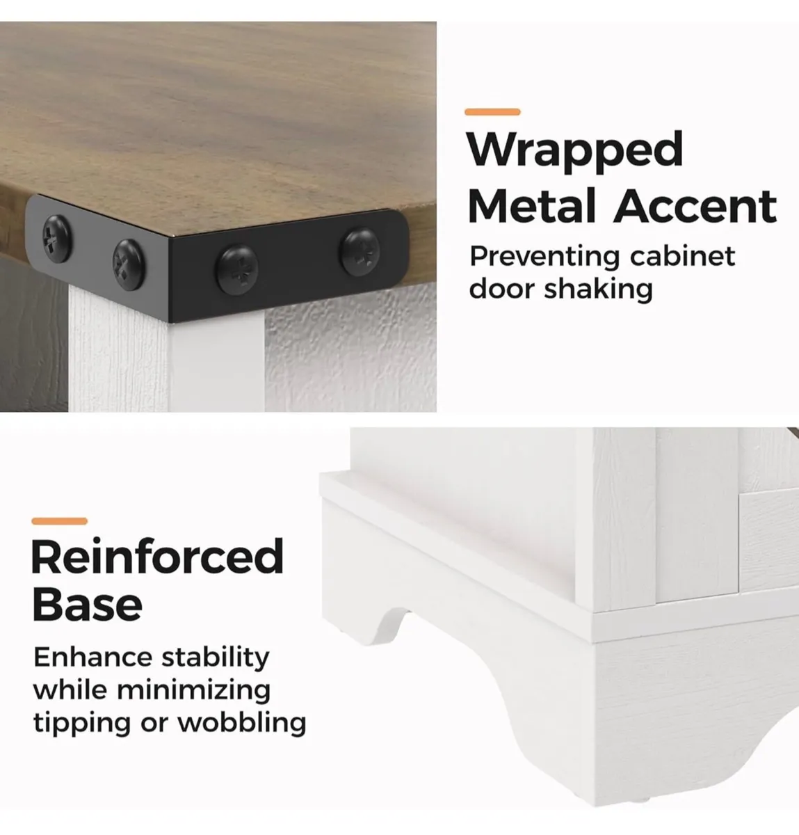 2 Bedside Table with Charging Station, 2 AC Outlet - Image 3