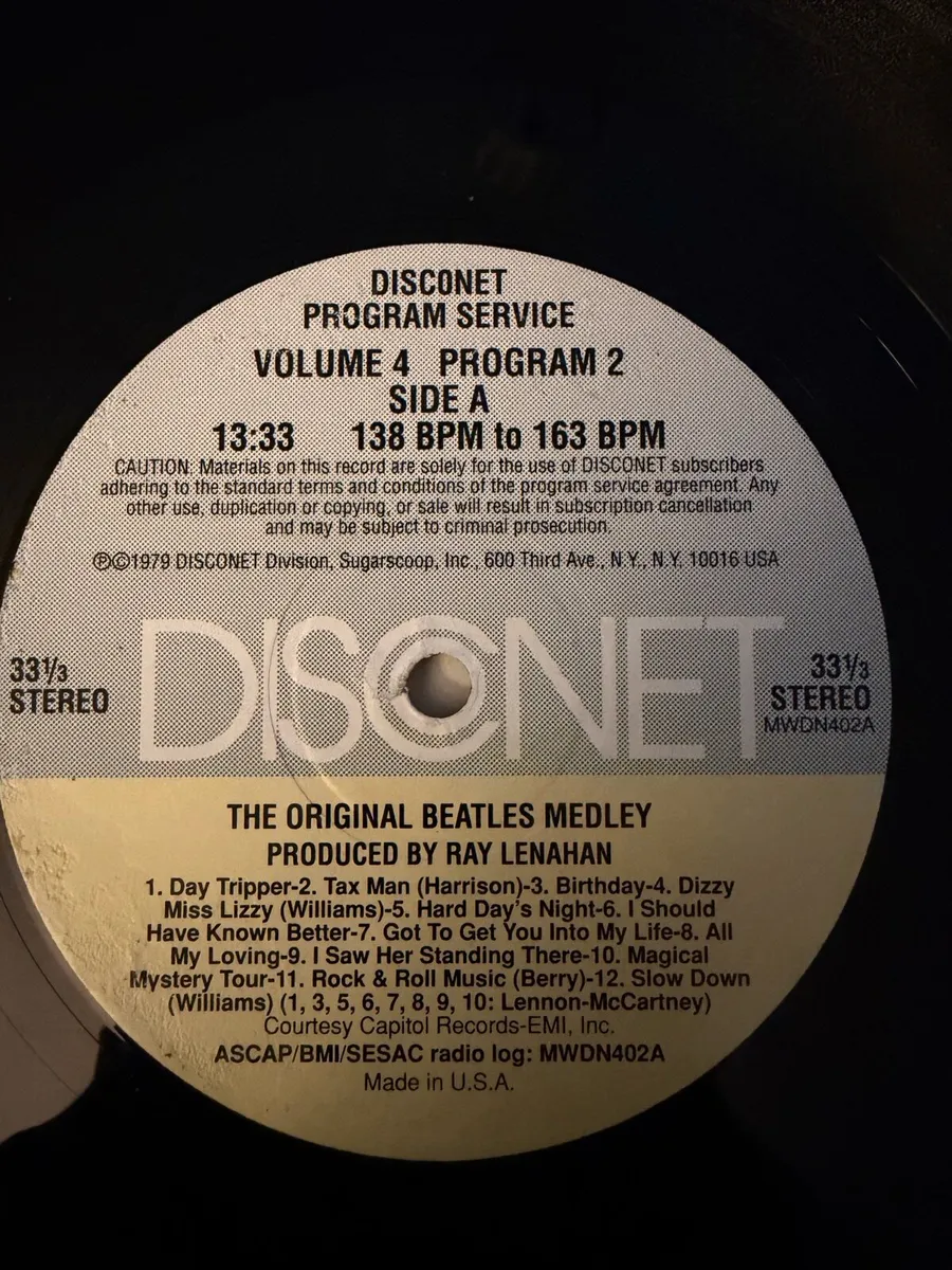 Rare Disconet DJ Service Vinyl Beatles, Elvis - Image 2