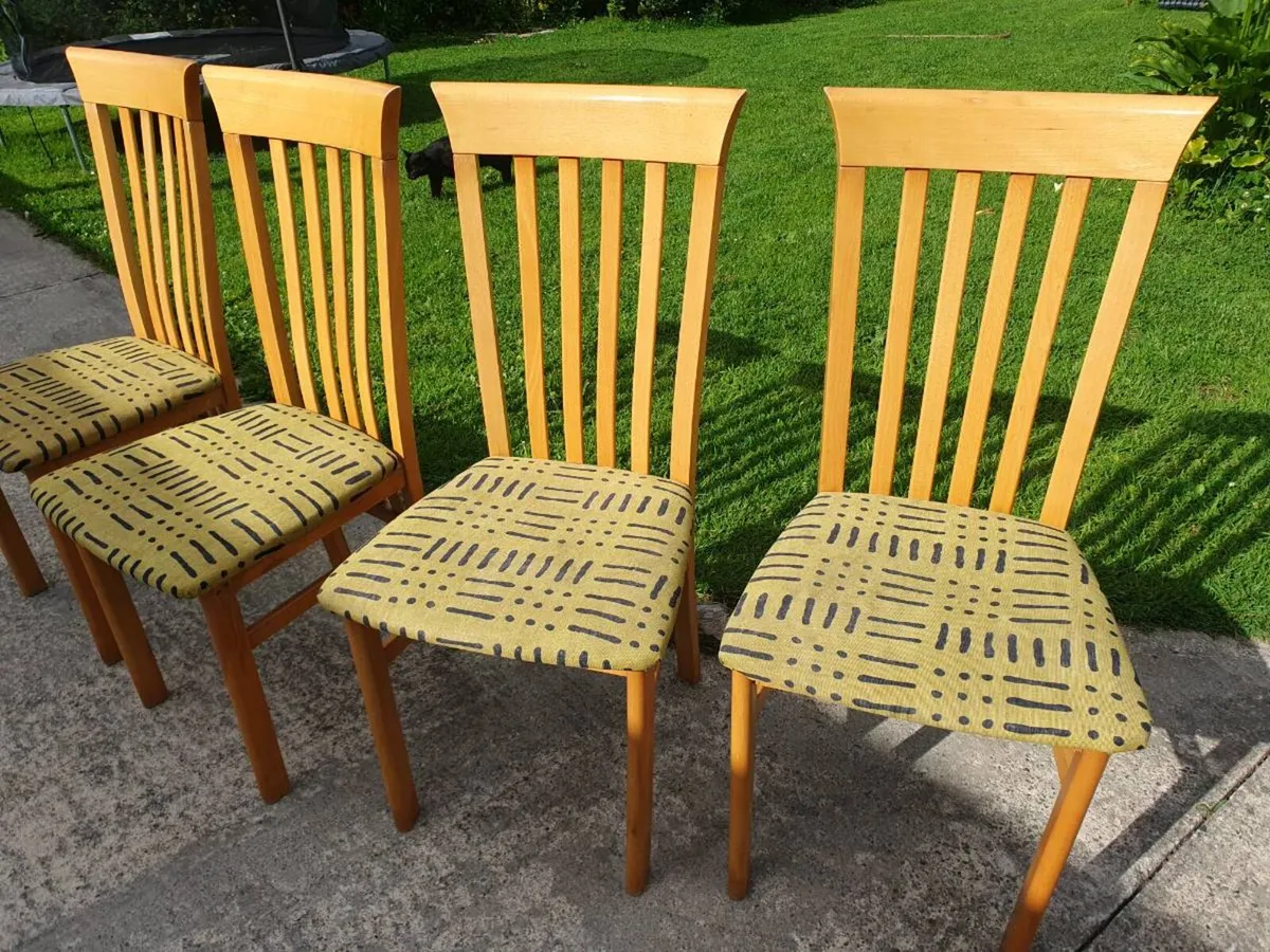 Set of 4 Wooden Dining Chairs - Image 2