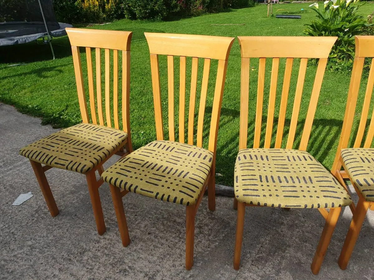 Set of 4 Wooden Dining Chairs - Image 3