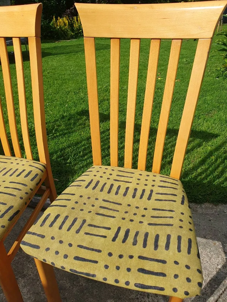 Set of 4 Wooden Dining Chairs - Image 4