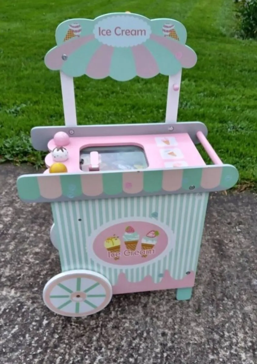 Little Town Wooden Ice Cream Cart - Image 2