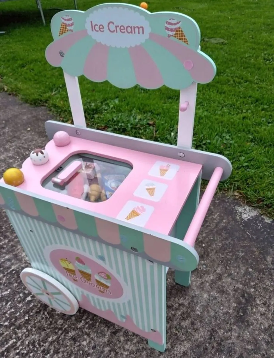 Little Town Wooden Ice Cream Cart - Image 3
