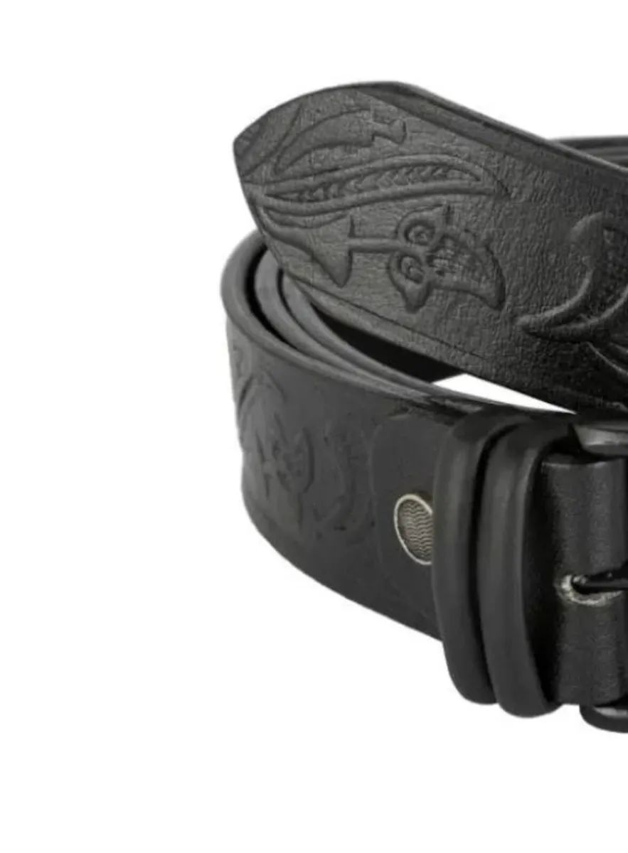 Genuine Leather Belt Vintage Floral Western Belt - Image 2
