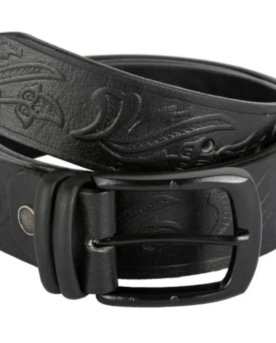 Genuine Leather Belt Vintage Floral Western Belt - Image 3