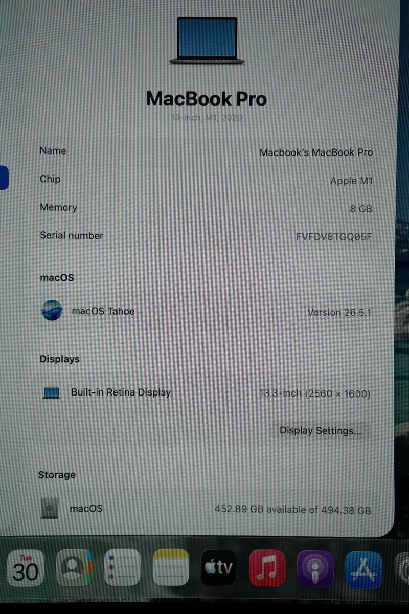 MacBook Pro 13" 2020 M1 | 8GB | 512GB | 94% - Image 2