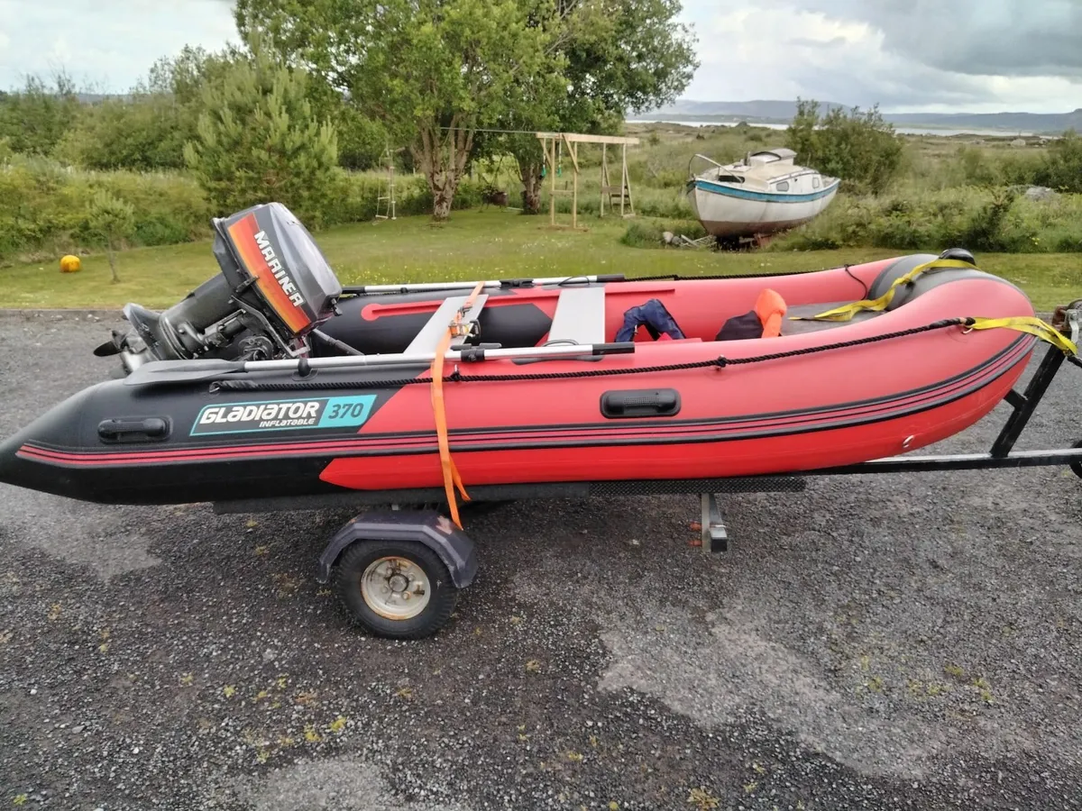 Inflatable Boat, Engine and Trailer - Image 1