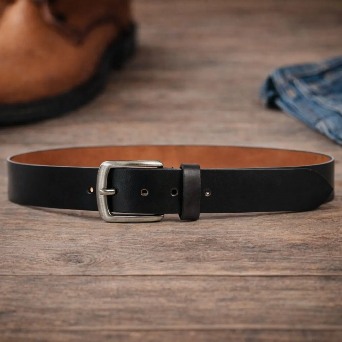 Genuine Leather Belt Classic Handmade Durable Belt - Image 3