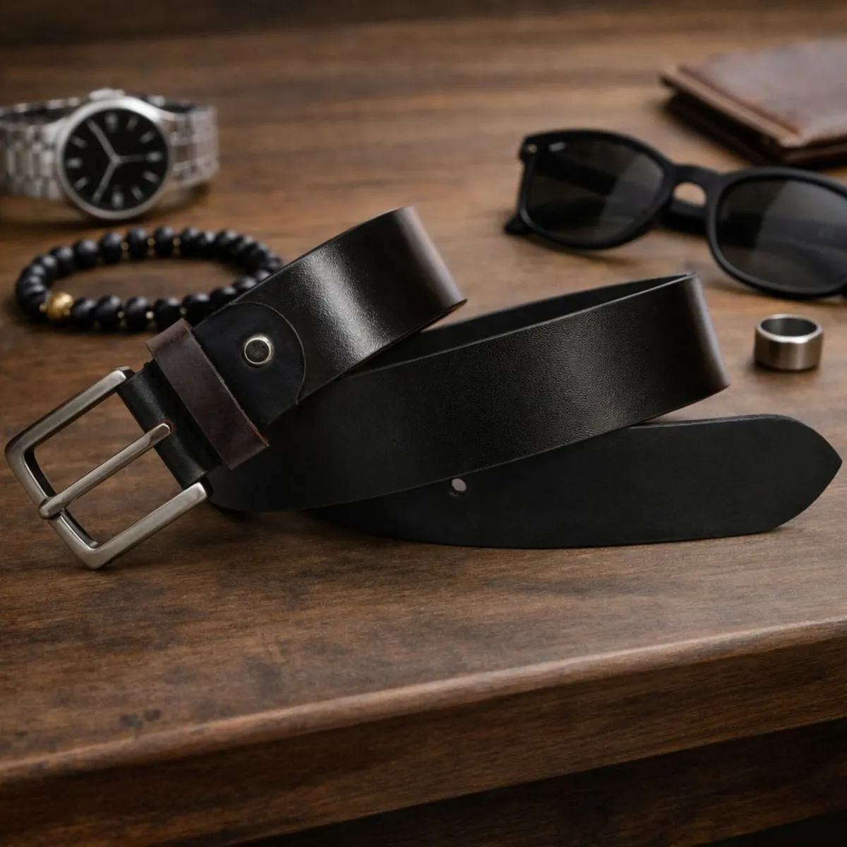 Genuine Leather Belt Classic Handmade Durable Belt - Image 1