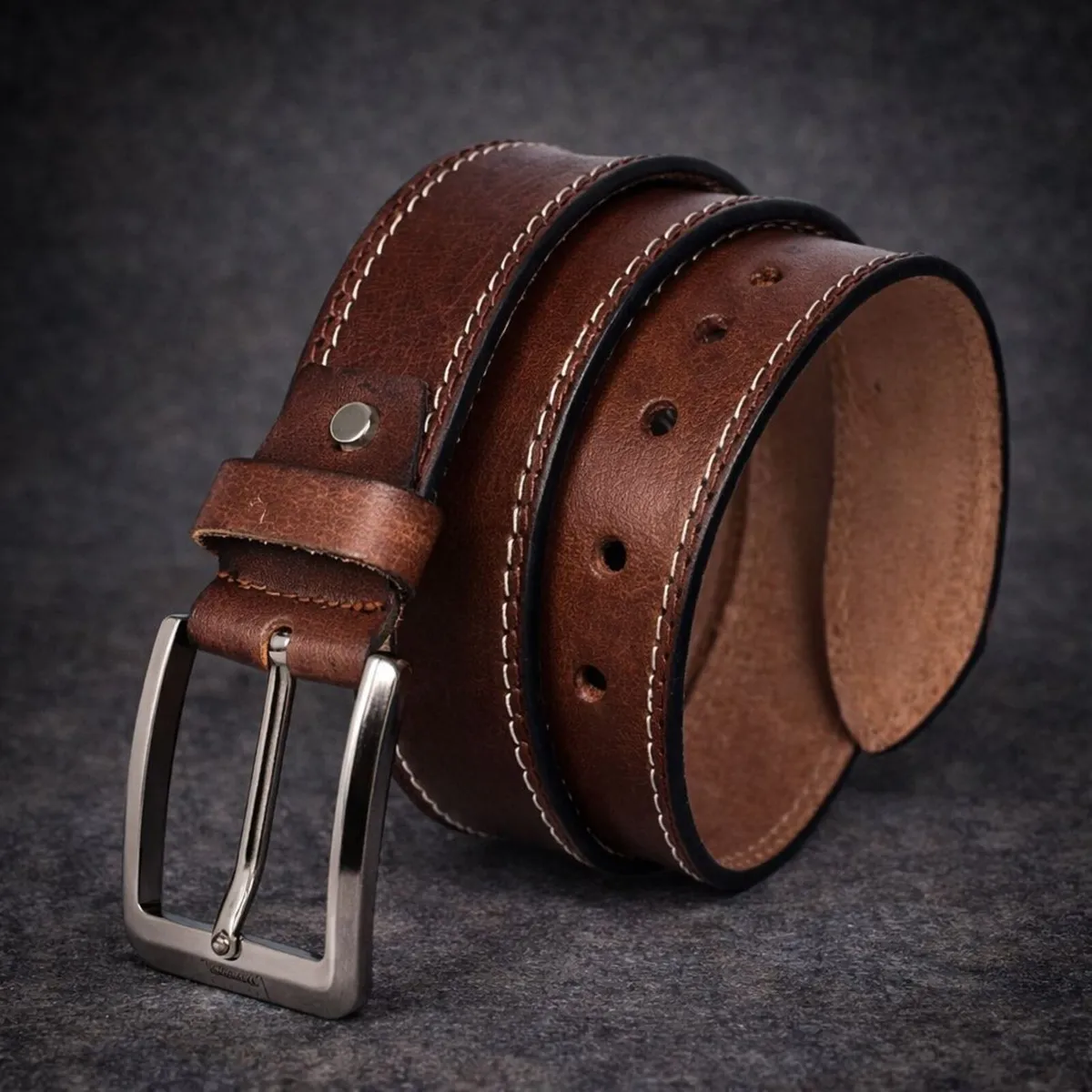 Genuine Leather Belt Classic Handmade Durable Belt - Image 2