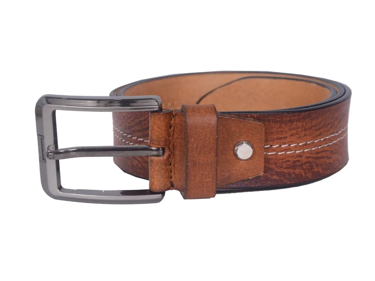 Genuine Leather Belt Classic Handmade Durable Belt - Image 2