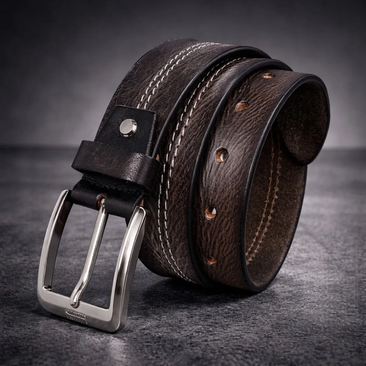 Genuine Leather Belt Classic Handmade Durable Belt - Image 3