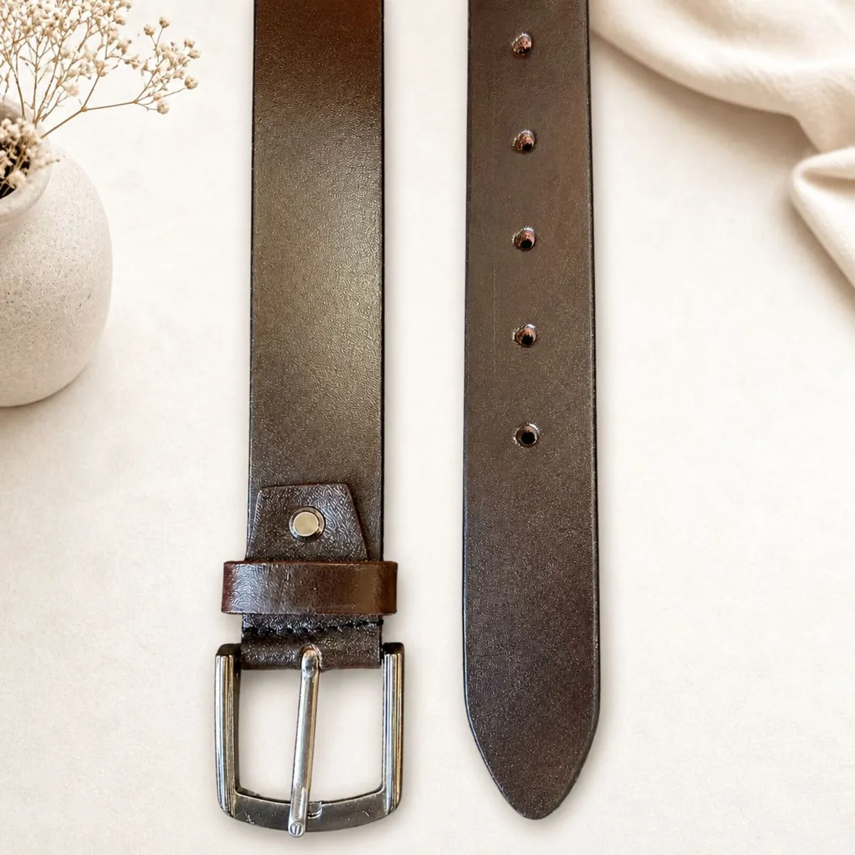Genuine Leather Belt Classic Handmade Durable Belt - Image 3