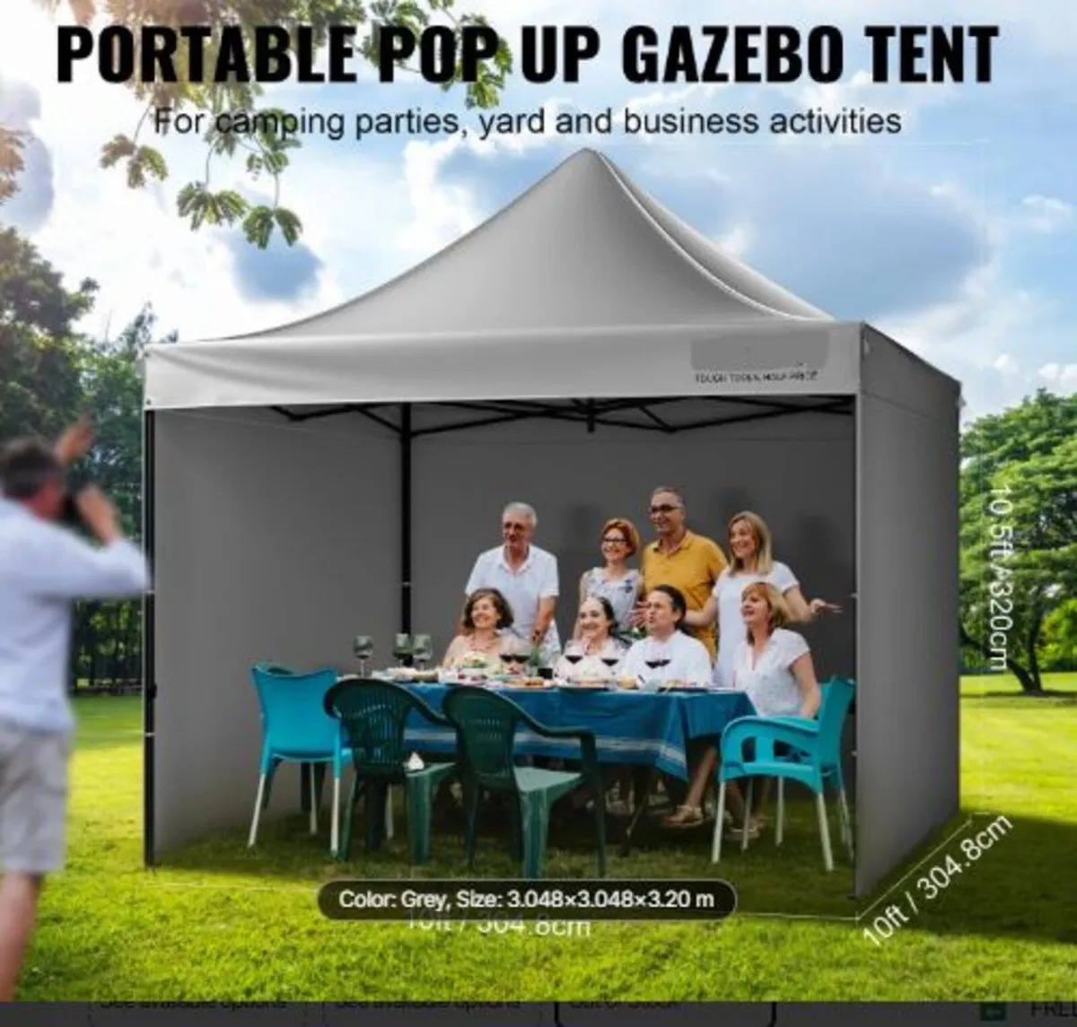 Pop Up Canopy Tent Outdoor Gazebo Tent 304.8 - Image 2