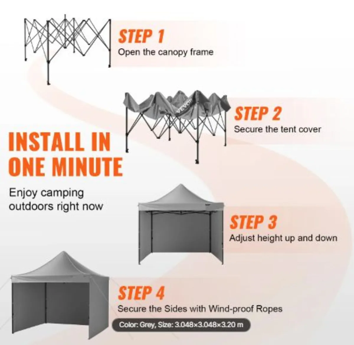 Pop Up Canopy Tent Outdoor Gazebo Tent 304.8 - Image 4
