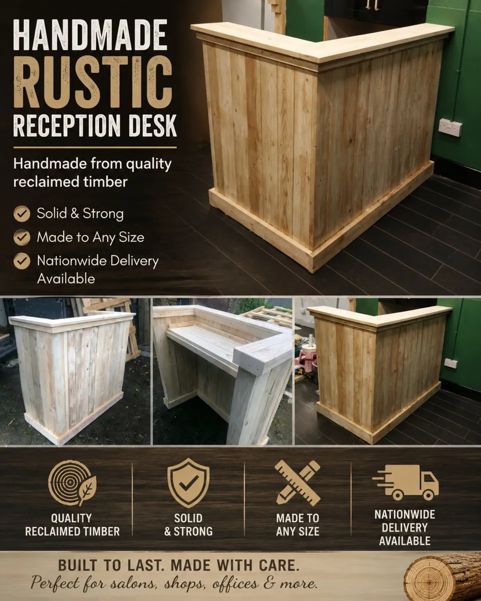 Handmade rustic reception desk - Image 1
