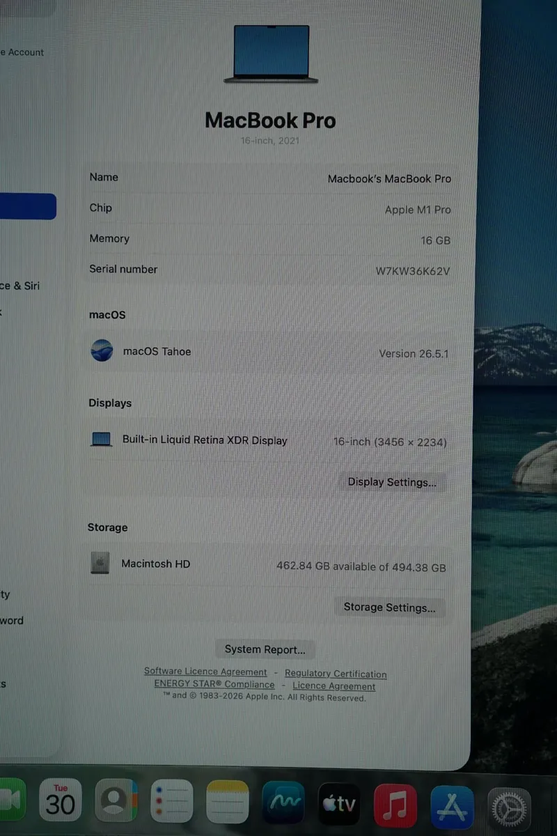 MacBook Pro 16" 2021 M1 Pro | 16GB | 512GB | 91% - Image 2