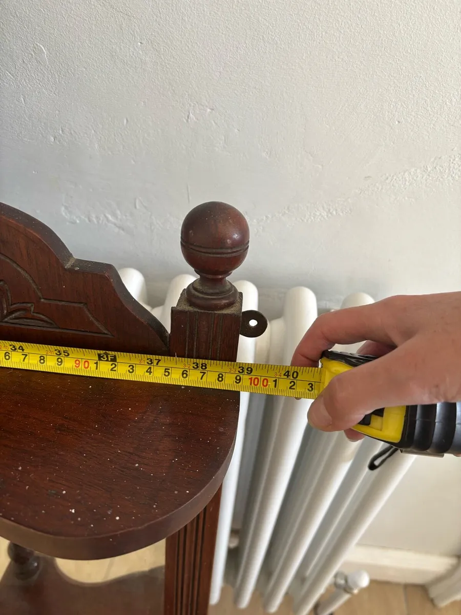 Antique wooden overmantle mirror - Image 2