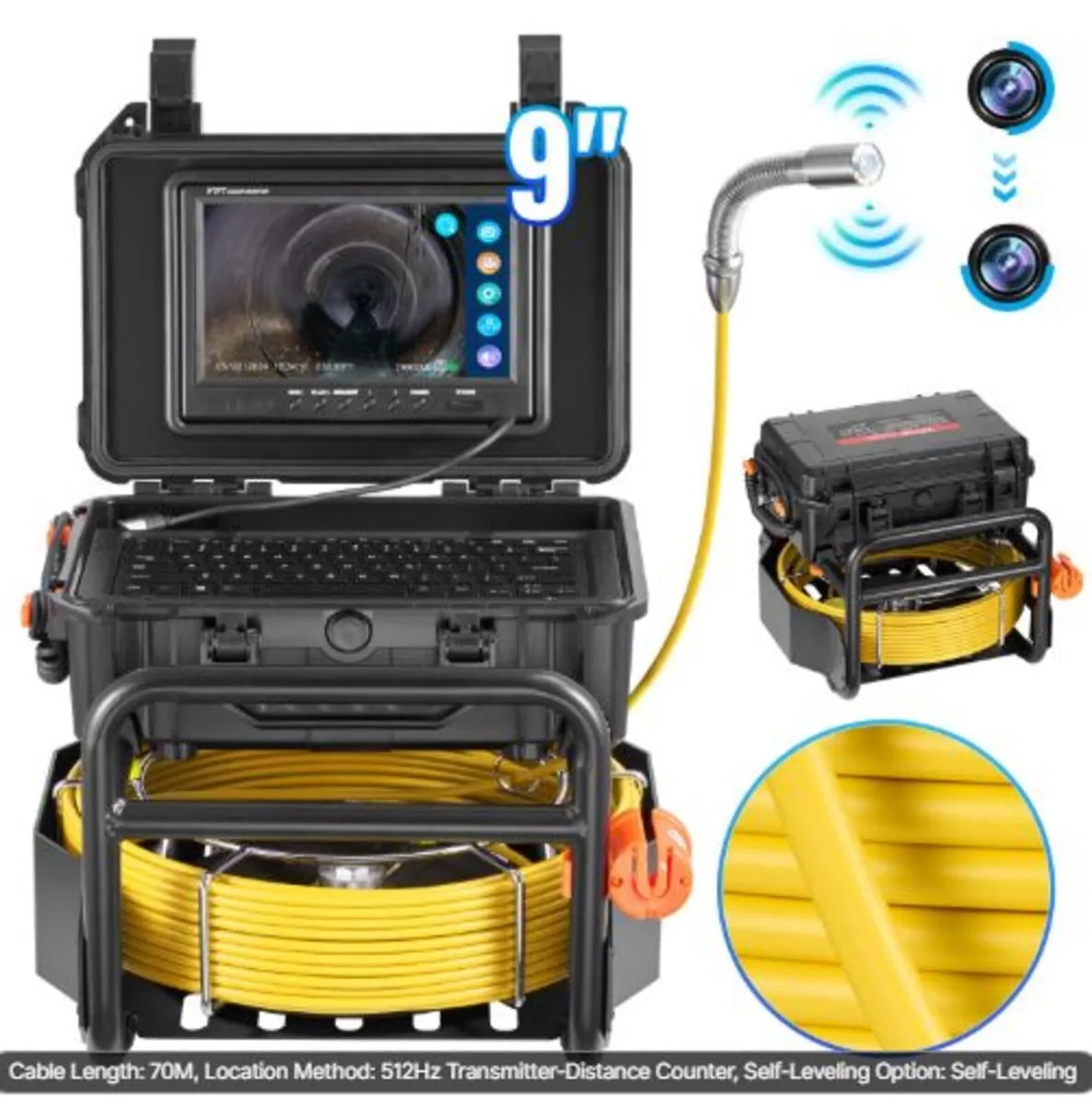 Sewer Camera, 230 ft/70m, Self-Leveling Drain - Image 1