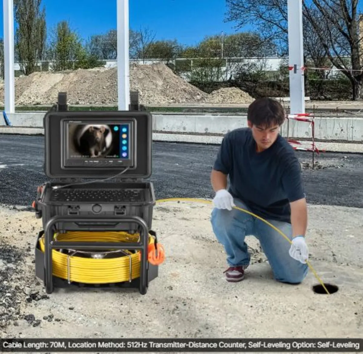 Sewer Camera, 230 ft/70m, Self-Leveling Drain - Image 2