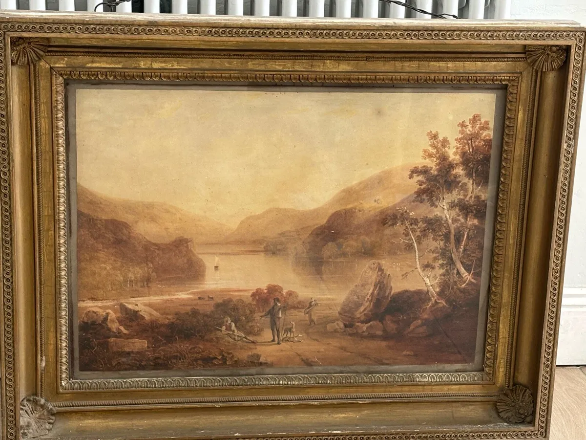 Antique pair wooden gilt picture frames - Image 2