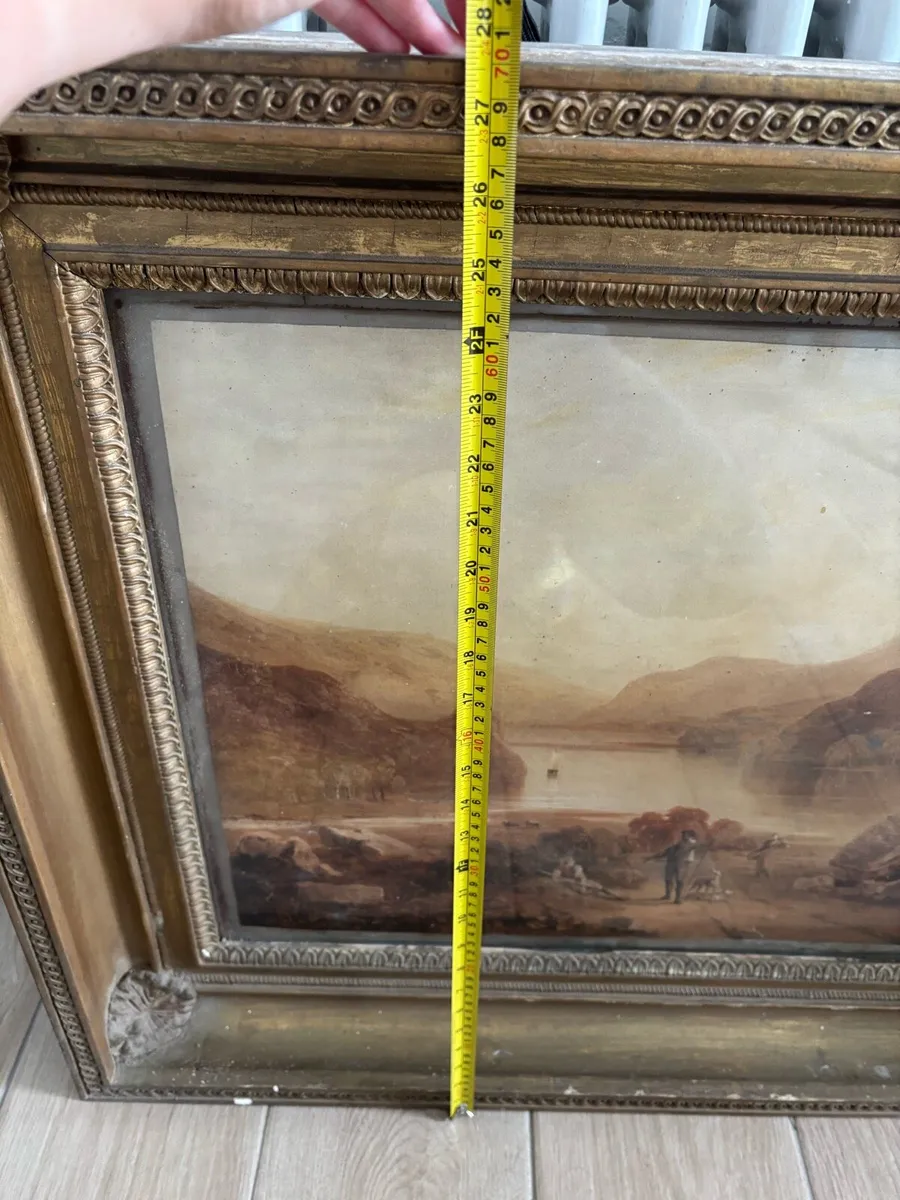 Antique pair wooden gilt picture frames - Image 3