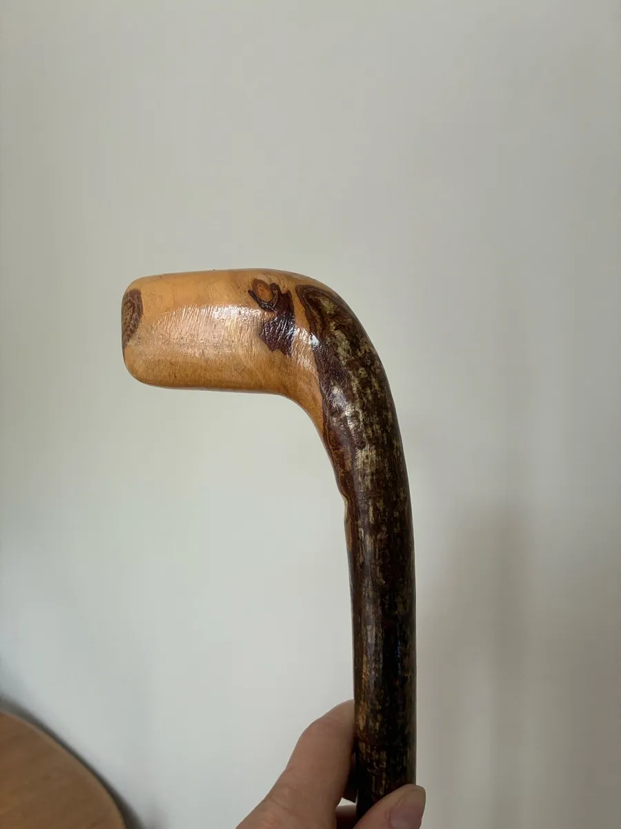 Hand crafted hazel wooden walking stick cane - Image 1