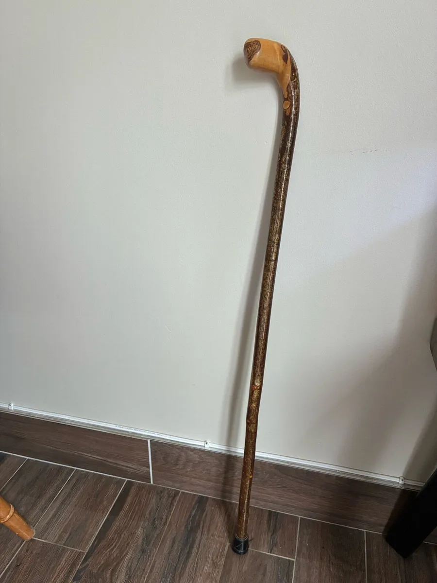 Hand crafted hazel wooden walking stick cane - Image 2