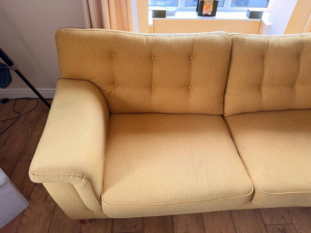 Beautiful Mustard Yellow 3-Seater Sofa / Couch - Image 4