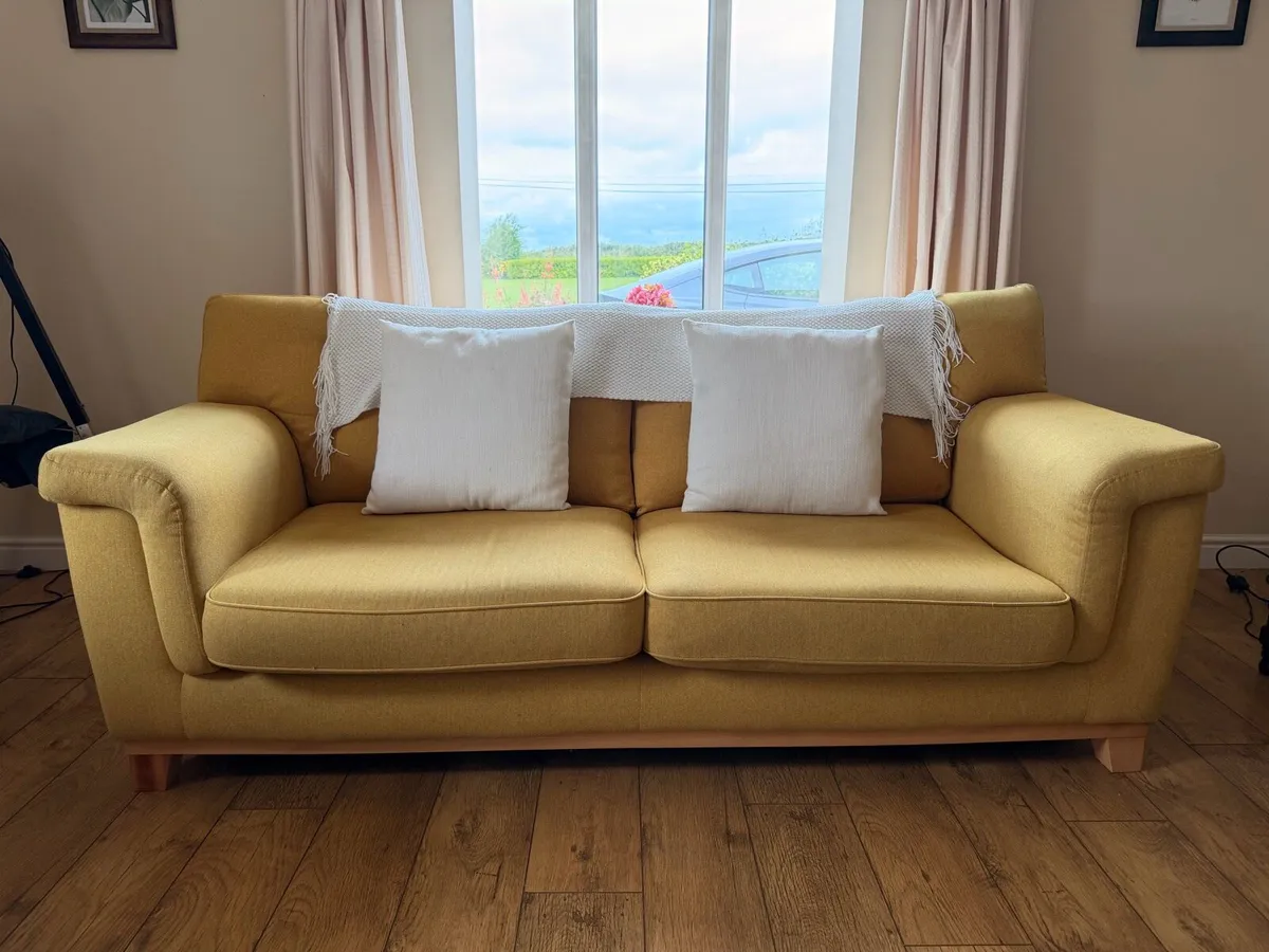Beautiful Mustard Yellow 3-Seater Sofa / Couch - Image 1