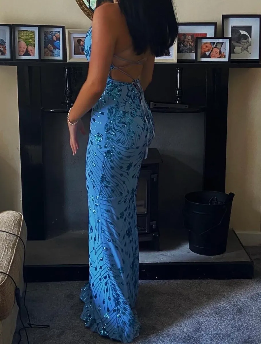 Blue sparkly debs dress - Image 1